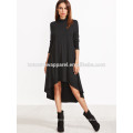 Cowl Neck Dip Hem Swing Dress Manufacture Wholesale Fashion Women Apparel (TA3229D)